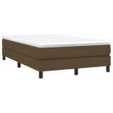 Cumpara ieftin Pat box spring cu saltea, maro inchis, 120x190 cm, textil