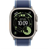 Apple Watch Ultra 3, GPS + Cellular, Carcasa Natural Titanium 49mm, Blue/Bright Blue Trail Loop - S/M