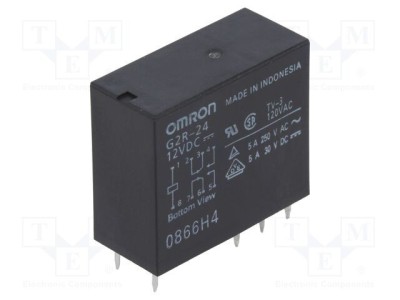 Releu electromagnetic miniatural DPDT 12V 4A OMRON G2R pentru PCB foto