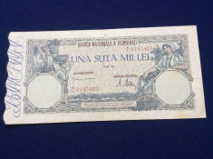 Bancnote Romania - 100000 lei 28 mai 1946 - seria 0143423 (starea care se vede) foto