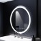 Oglinda LED Rotunda, 70cm, Celeste MotionGlow Marcello, Sistem Dezaburire, Ceas &amp; Termometru, Dimabila ModernLight Concept