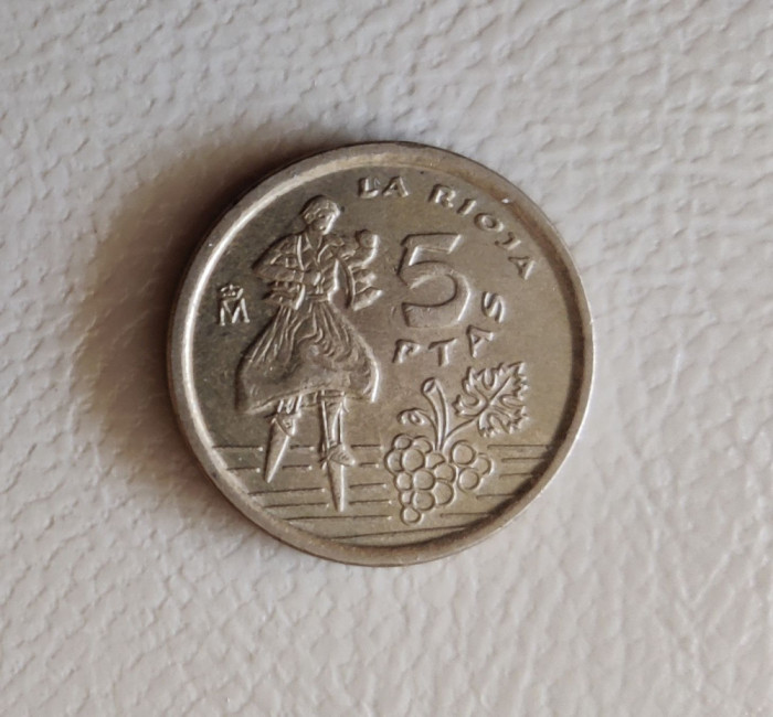 Spania - 5 Pesetas (1996) La Rioja - monedă comemorativa s273