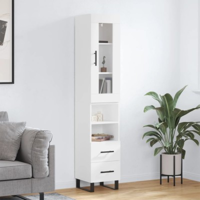 vidaXL Dulap &amp;icirc;nalt, alb, 34,5x34x180 cm, lemn prelucrat 3199321 foto