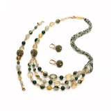 Set Diva din cuarț verde multicolor