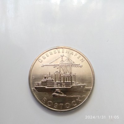 -Y- MONEDA RDG 5 MARK 1988 ROSTOCK UNC foto