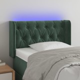 Gossi tablie de pat cu led, verde inchis, 83x16x78/88 cm, catifea