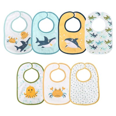 Set 7 bavete, bumbac si peva, 30x19 cm, inchidere cu banda velcro, Lorelli foto