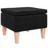 Cumpara ieftin Scaun cu picioare din lemn, negru, material textil