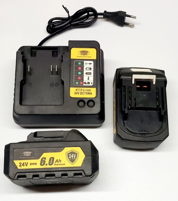 Set 2 acumulatori 6Ah Vermark Starke + ancarcator Li-ion 24V