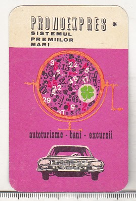 bnk cld Calendar de buzunar 1972 Pronoexpres