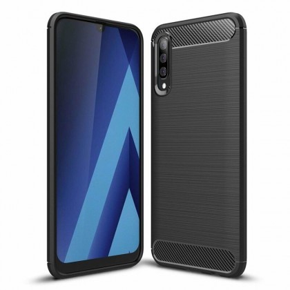 Husa Silicon Carbon Samsung A505 Galaxy A50 Negru