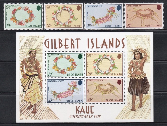 Gilbert 1978 - Crăciun - Kaue (Decorațiuni tradiționale), Serie + Bloc, MNH