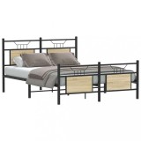 VidaXL Cadru pat fără saltea stejar sonoma, 140x190 cm, lemn prelucrat