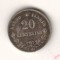 SV * Italia 20 CENTESIMI 1865 * ARGINT * Regatul Italiei - Vittorio Emanuele * VF +patina