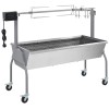 Gratar electric cu rotisor vidaXL, protap reglabil, inox, argintiu, 128.8x55.1x100.5 cm, 15 kg