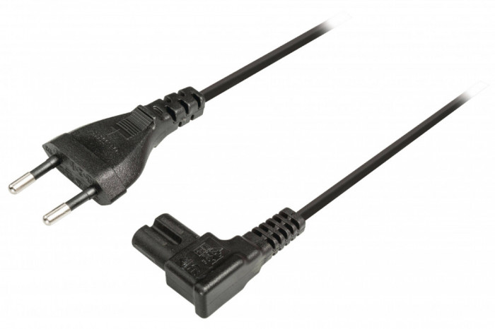 Cablu alimentare priza tata Euro - 2 pini in unghi 3m Valueline