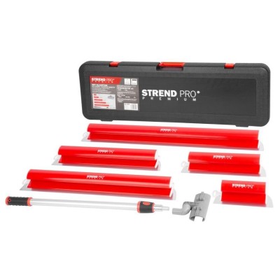 Set 5 gletiere profesionale, inox, cu suport, maner telescopic, geanta, 25, 40, 60, 80, 100 cm, Strend Pro Premium Ergonomic foto