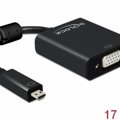 Adaptor micro HDMI-D la VGA cu Audio T-M, Delock 65558