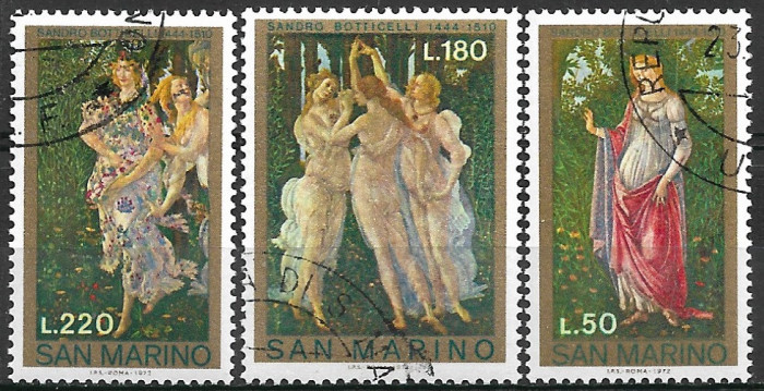 B0595 - San Marino 1972 - Pictura 3v.stampilat,serie completa