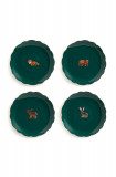 &amp;k amsterdam un set de farfurii Plate Forest Animal 4-pack, &amp;K Amsterdam