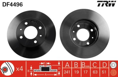 TRW DF4496 Disc frana foto
