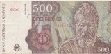 Bancnotă Rom&acirc;nia 500 lei 1991 Constantin Br&acirc;ncuși, seria C.0002