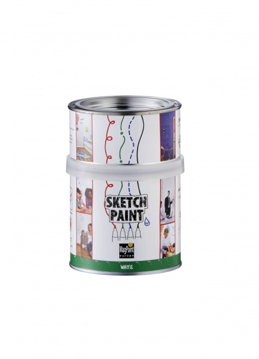 Vopsea Whiteboard, SchetchPaint Alb Lucios, Magpaint, 0.5 Litri