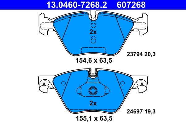 ATE 13.0460-7268.2 set placute frana,frana disc
