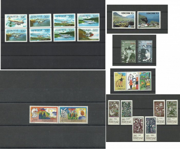 Foroyar Feroe Danemarca MNH - lot diverse teme
