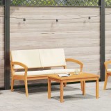 Set bistro, 2 piese, cu perne, lemn masiv acacia