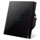 Cumpara ieftin Intrerupator touch cap scara, cap cruce iUni 1F, Sticla securizata, LED, Negru