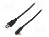 Cablu USB A mufa, USB C mufa in unghi, USB 1.1, USB 2.0, USB 3.0, lungime 2m, negru, Goobay - 66503
