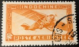 Indochina Franceză &ndash; Timbre Aerian 1F &ndash; Avion &icirc;n Zbor &ndash; Colonie Franceză &ndash; Obliterat