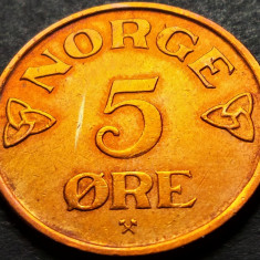 Moneda 5 ORE - NORVEGIA, anul 1955 *cod 571 = stare excelenta!