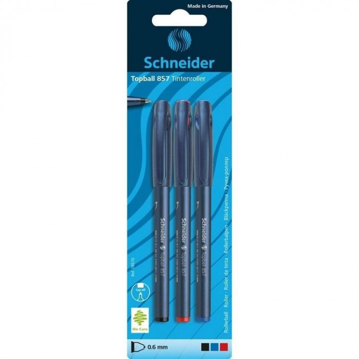 Schneider Set Roller Topball 857 Grosime Scriere 0.6 mm 3 Culori Scriere 3 Buc 32524678