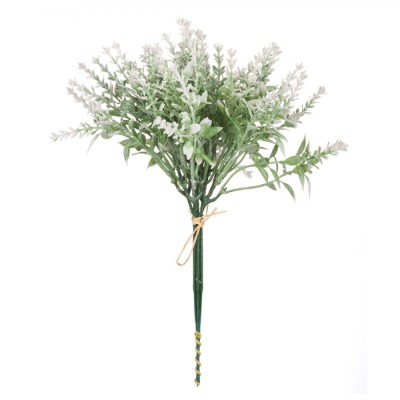 Ramură Artificială Lavanda, Flori Albe, 23cm, Plastic foto