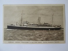 Carte poștala cu pachebotul R.M.S.P. Avon/South American Service necirc.anii 20