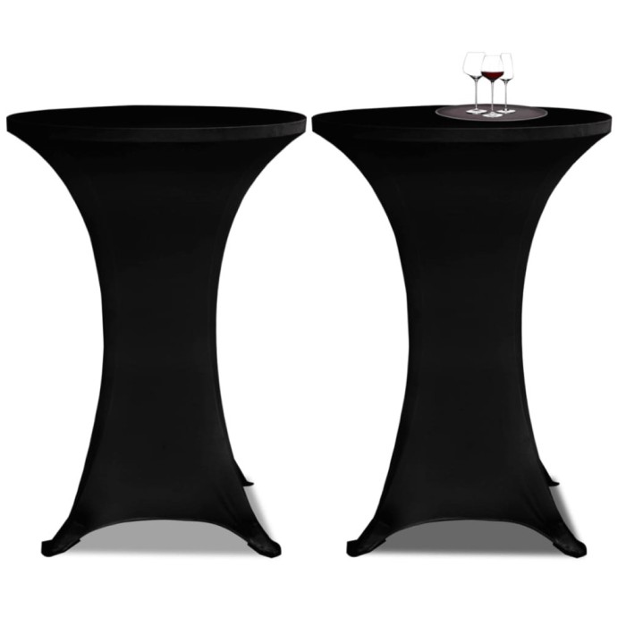 vidaXL Husă de masă cu picior &Oslash;70 cm, 2 buc., negru, elastic