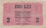 Bancnotă Rom&acirc;nia 2 lei 1917 Banca Generală Rom&acirc;nă, fără ștampilă
