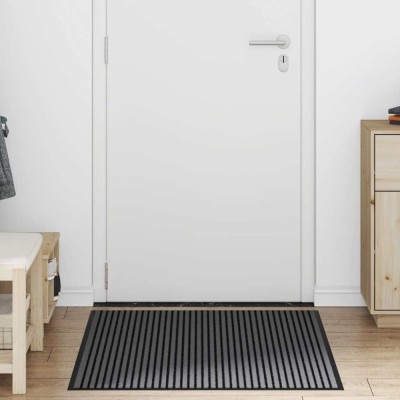 vidaXL Covoraș de intrare Dungi Negru și Gri 80 x 120 cm 4105594 foto
