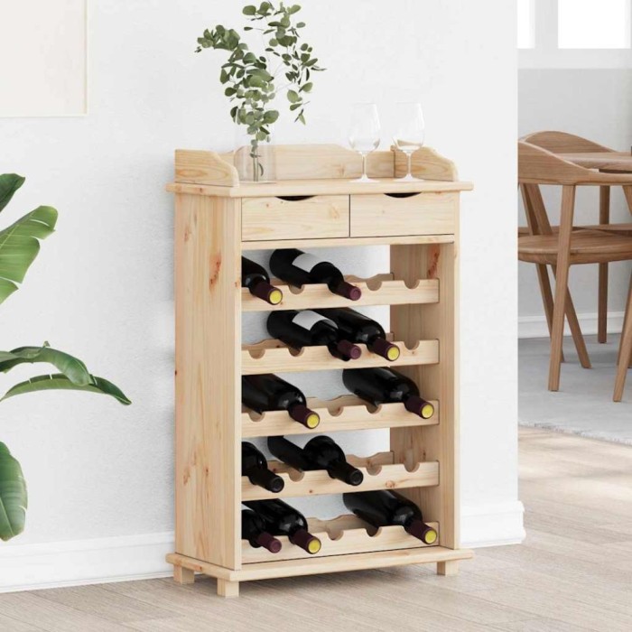 vidaXL Raft de vin, 90x60x30 cm, lemn masiv de pin