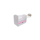 Cumpara ieftin Patut Eurogloria Como Balansoar - Alb cu Roz + Saltea Cocos 10 cm