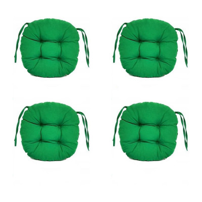 Set Perne decorative rotunde, pentru scaun de bucatarie sau terasa, diametrul 35cm, culoare verde inchis, 4 buc/set foto