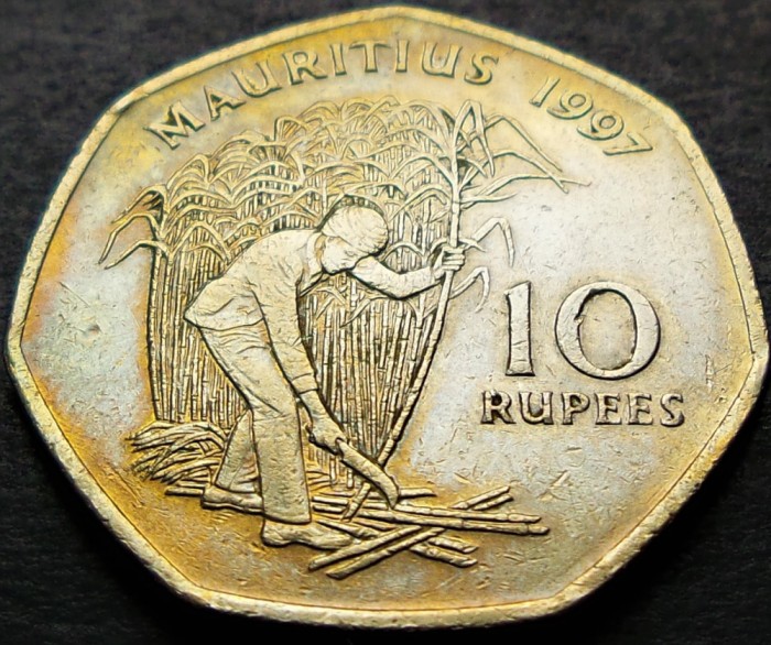 Moneda exotica 10 RUPII - MAURITIUS, anul 1997 *cod 1970