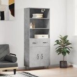 vidaXL Dulap &icirc;nalt, gri beton, 69,5x34x180, lemn compozit