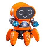 Jucarie interactiva robot inteligent electric ZYTEQ&reg;️ pentru copii, cu lumina LED si functie de dans, portocaliu