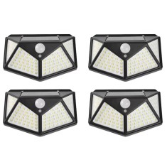 Set 4 Lampi solare de exterior 100 LED-uri Neco, senzor de miscare si lumina, 2200mAh