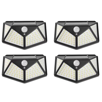 Set 4 Lampi solare de exterior 100 LED-uri Neco, senzor de miscare si lumina, 2200mAh foto