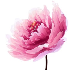 Sticker decorativ Bujor, Roz, 66 cm, 7657ST foto