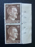 Germania Al Treilea Reich 1941 "Adolf Hitler 10 Pfennig" (Set de 4 Mărci MNH cu Cupoane Marginalе și Hașuri de Securitate) - TG1